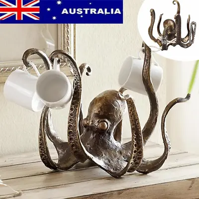 Octopus Coffee Cup Holder Tea Cup Mug Stand Rack Resin Table Statue Ornament New • $44.99
