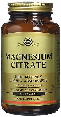 £17.80 • Buy Solgar Magnesium Citrate Tablets, Promotes Healthy Bones Pack Of 120