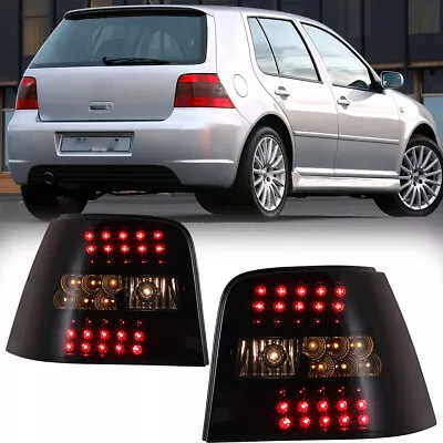 LED Tail Lights For 1999-2004 VW Volkswagen GTI Golf MK4 Black Smoke Rear Lamps • $156.99