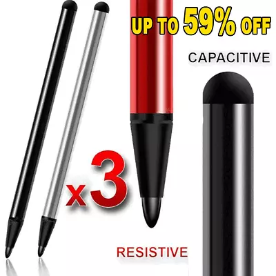 3PCS Universal 2 In 1 Touch Screen Pens For Ipad Tablet Cell Phone Stylus Pencil • £2.83