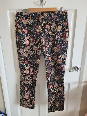 H&M Floral Print Skinny Trousers Size 42 14 (B) • £12