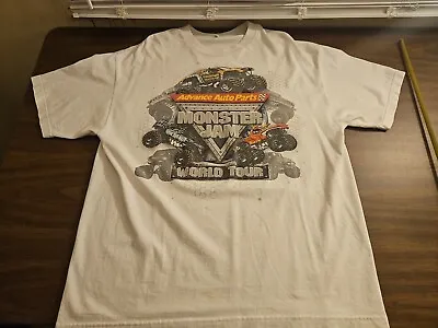 Monster Jam World Tour Shirt XL 23.5x31 White 2010 • $20