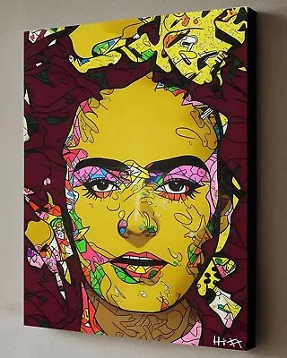 Woman FRIDA KAHLO Painting W/COA - Framed Canvas 40X30cm Signed Hitt  • $250