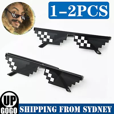 1-2x Thug Life Sunglasses Deal With It 8 Bit Pixel Glasses Cool Fashion Goggles • $5.32