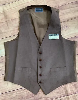 VINTAGE 70’s NWT Levi's Vest Size 44R Men's Tailored Waistcoat Brown Corduroy • $34.80