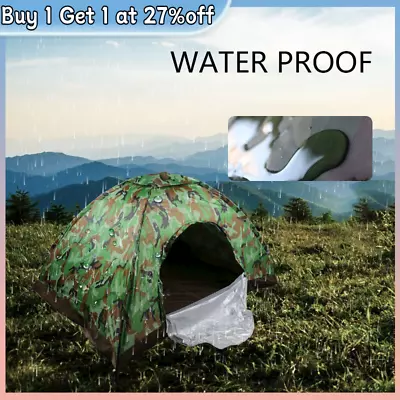 Pop Up Hiking Tent 1-2 Person Family Camping Outdoor Festival Shelter Tent Camo • £14.55