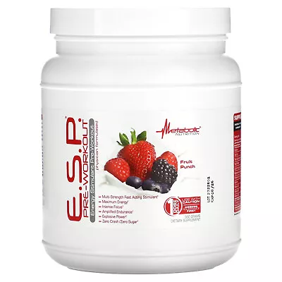 Metabolic Nutrition E S P Pre-Workout Fruit Punch 300 G Gluten-Free Sugar-Free • $34.99