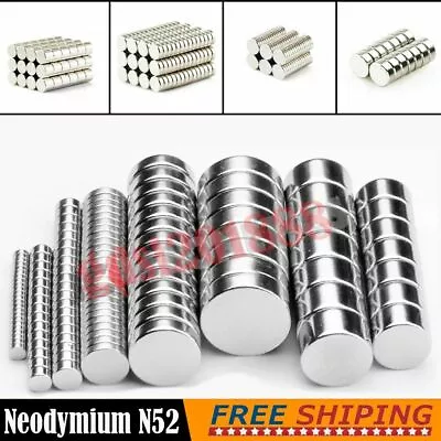 Super Strong N52 Rare Earth Round Neodymium Magnets Disc Thin Small Large LOT • $6.31