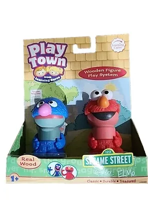 Vtg Little People Sesame Street Elmo Grover Wood Play Town Learning Curve Figure • $14.99