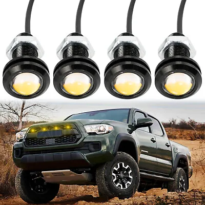 4x Amber LED DRL Raptor Style Grill Mark Light Eagle Eye Hawkeye Fog Lamps F150 • $12.99