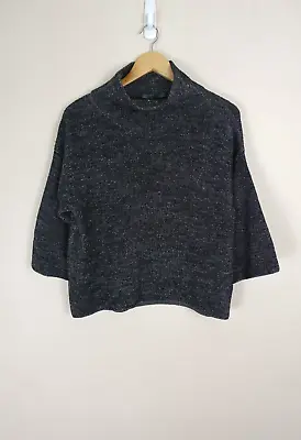 BNWT CREA CONCEPT Black/grey Wool Blend Jumper Size 40 UK 12 • £52