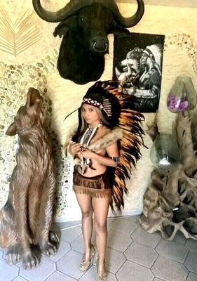 $249 • Buy Indian Headdress Little Big Horn Coiffe Indienne Fotoshooting War Bonnet