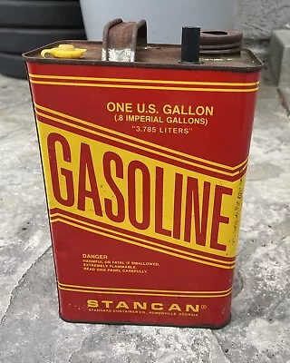 Vintage STANCAN  1 Gallon Metal Gas Can Spout Nipple Broken • $10