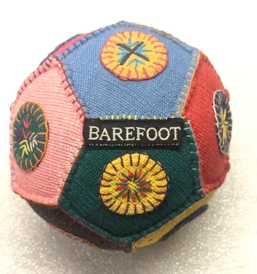 BAREFOOT Rainbow Geometric Ball Hacky Sack Soccer Style Foot 4.25  Hand Woven • $12.79