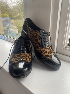 £15 • Buy CLARKS Hamble Oak Leather Animal Print Leopard Softwear Brogues Size Uk 7