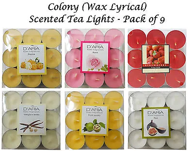 COLONY Wax Lyrical 9 X SCENTED TEALIGHT CANDLES Choose Your Fragrance Various • £3.25