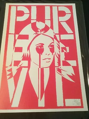 £125 • Buy Pure Evil - 'sharon Tate (pink)' - Rare Limited Edition Artists Proof Print 