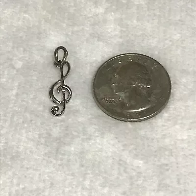 Music Note Pendant Or Charm Silver Tone • $8.15