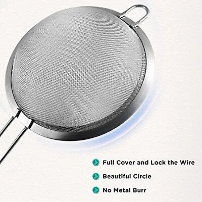 £4.99 • Buy Stainless Steel Wire Mesh Sieve With Handle Kitchen Tea Strainer Filter