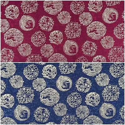 100% Cotton Medallions Japanese Foil Oriental Craft Sew Dress Furnishing Fabric • £4.49