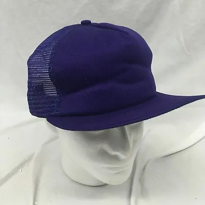 Vintage Snapback Mesh Back Foam Trucker Hat NOS New Era CAP Purple S/M • $5.99