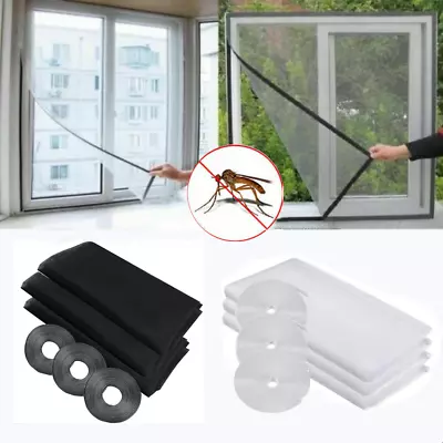 Window Curtain Door Mesh Magnetic Fastening Mosquito Fly Bug Insect Net Screen • £8.99