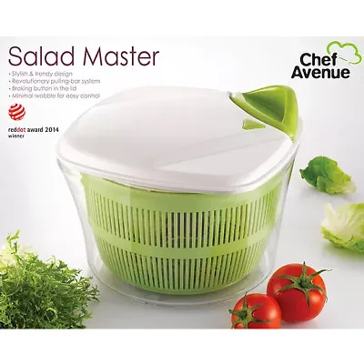 £24.08 • Buy CHEF AVENUE Salad Master Spinner Pulling-Bar System Reddot Award Winner Green!