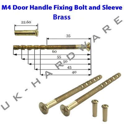 £2.99 • Buy M4 Through Door Handle Screw,Bolt With Sleeve Suitable Fixings For Doors Pozi