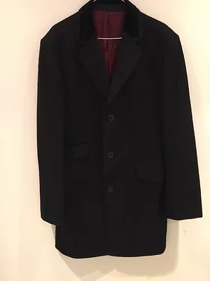 M&S Men's Black Dress Coat Medium Chest Knee Length • £70