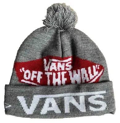 Vans Off The Wall Bobble Hat Beanie Grey One Size Fits All Adults • £11.99