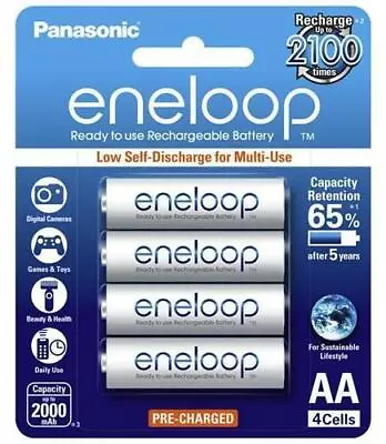 Eneloop Rechargeable Batteries 4xAA Pack • $32.95