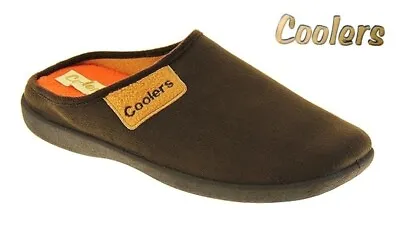 MENS COOLERS SLIPPERS FLEECE LINED CASUAL WARM SLIP ON MULES WINTER Sizes 7-12 • £10.98