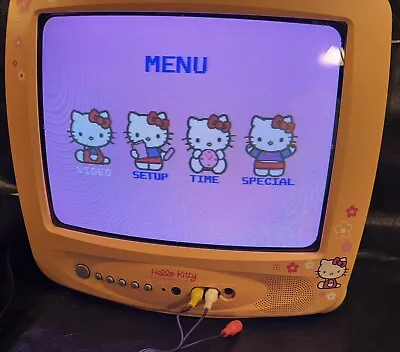 Hello Kitty Pink 13  Vintage CRT TV No Remote • $320