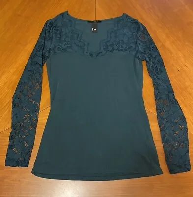 H&M Lace Green Long Sleeve Top Women’s Small • $11