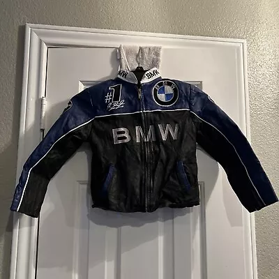 BMW Leather Padded Motorcycle Racing Bike Jacket - Kids - Read Descrip. For Size • $84.79