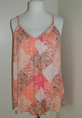 £8.99 • Buy TU Woman Peach Mix Soft Cotton Blend Strappy Summer Top Size UK 16 - BNWT