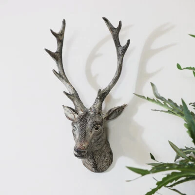 £44.53 • Buy Wall Mounted Rustic Brown Stag Deer Head Shabby Vintage Country Home Gift Figure