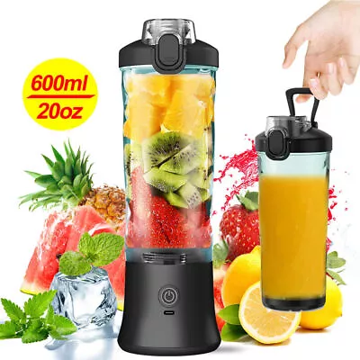 600ml Portable Blender Juicer Cup USB Rechargeable Smoothies Mixer Fruit Machine • $36.99