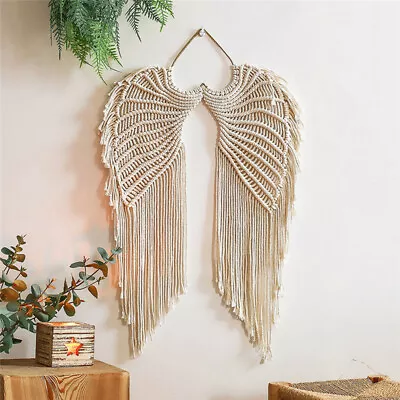 £13.98 • Buy Boho Macrame Angel Wings Wall Hanging Woven Tapestry Handmade Christmas Decor UK