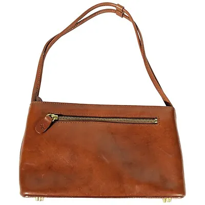 Small MONSAC ORIGINAL Brown Leather Tote Hand Shoulder Bag Vtg • $46.75