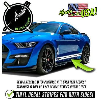 Side Door Rocker Racing Stripes Fits- Ford Mustang 2015-2023 GT Shelby GT500 • $54.99