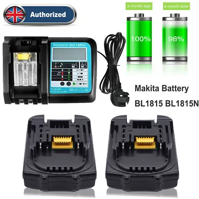 18V For Makita BL1830 BL1820 BL1815N 18 Volt BL1815 LXT Battery Charger Set UK • £21.90