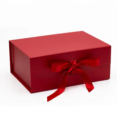 Magnetic Gift Box Ribbon Collapsible Magnetic Front Flap Closure Unbranded RED • $11.50