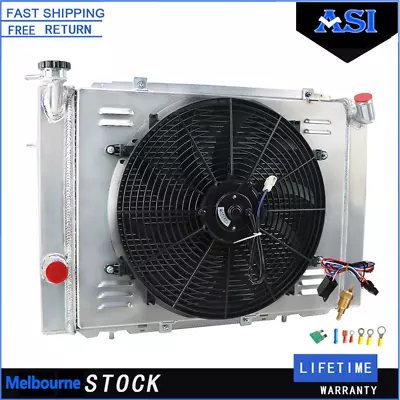 Fit Holden Commodore VB VC VH VK V8 MT 1979-1985 3-Row Radiator Shroud Fan+relay • $269