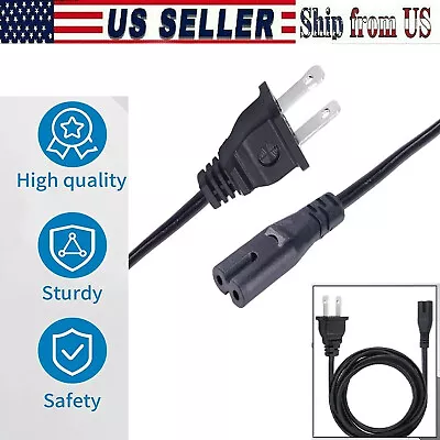 AC Power Cord Cable 2 Prong Plug 3 FT Standard PC Computer Monitor & Printer Lot • $3.20