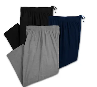BIG TALL Greystone Men Jersey Knit Elastic Casual Lounge Pajama Pants 2X To 10X • $40.49