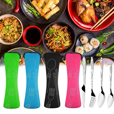 (Assorted Color)Cutlery Set Cutter Fork Spoon Cutlery Lightweight For Restaurant • £5.62