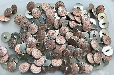 15mm 18mm 20mm 23mm Aged Silver Copper Flower Metal Shank Buttons Button Y165A-D • £2.69