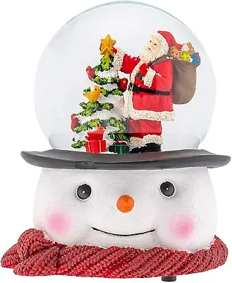 Festive Snowman Hat Glitter Dome 5 X 5.75 Resin Decorative Table Top Snow Globe • $33.96