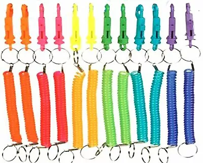 Spiral Clip On Ring Stretchy Elastic Coil Spring Keyring Chain Party Bag UK • £6.95